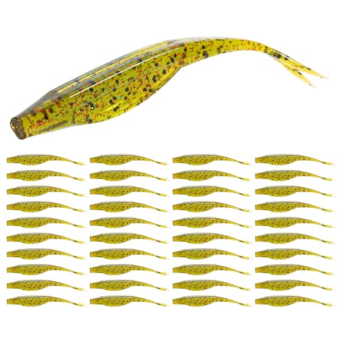 Probite Forked Tail Soft Baits- Realistic Jerk Bait & Fluke Action Soft Lures for Bass, Trout & Crappie - Versatile Freshw...