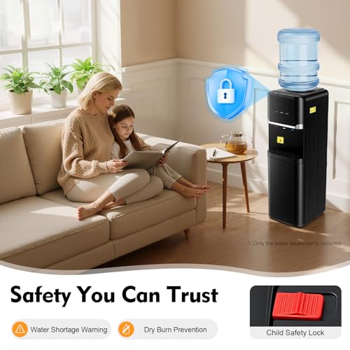 5 Gallon Top Loading Water Cooler Dispenser Hot and Cold Water Cooler Drink Dispenser 3 Temperature Settings 110V Beverage...
