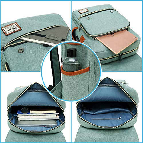 Mancio Vintage Laptop Backpack with USB Charging Port, Slim Tear Resistant Business Backpack for Travelling, College, Casu...