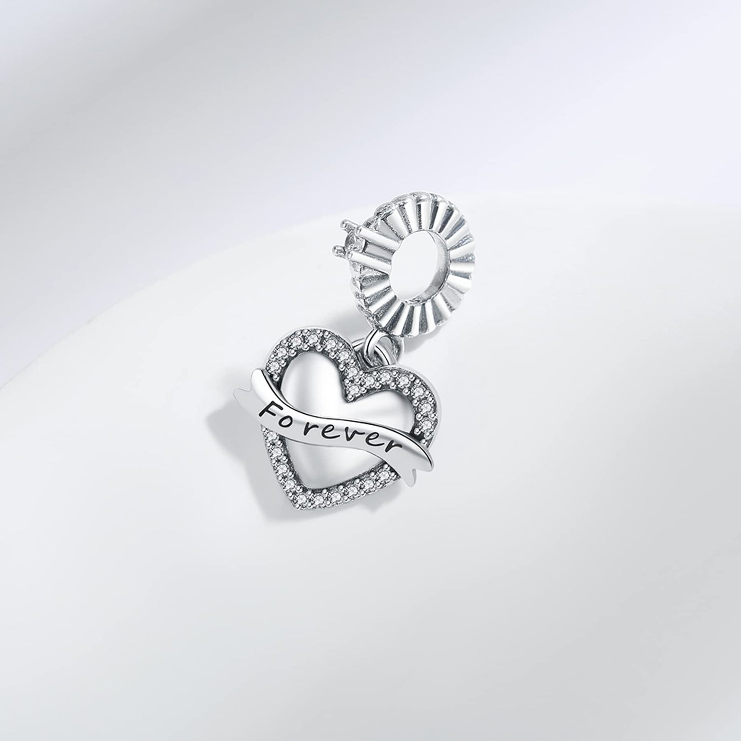 Linorui 925 Sterling Silver Charms Fit Pandora Charms Bracelet I Love You to The Moon and Back Fit Wife Mom Christmas Birthday G
