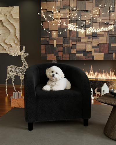 GarveeHome Accent Chair Living Room Chairs Barrel Boucle Chairs Comfy Armchairs for Bedroom Reading Room Reception Chairs(...