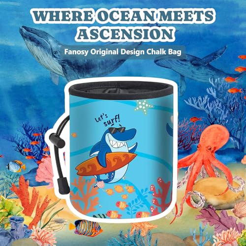 Fanosy Shark Chalk Bag Animal Adventure Edition Chalk Bags for Rock Climbing Climbers Bouldering Gyming Sports Gift for Ad...