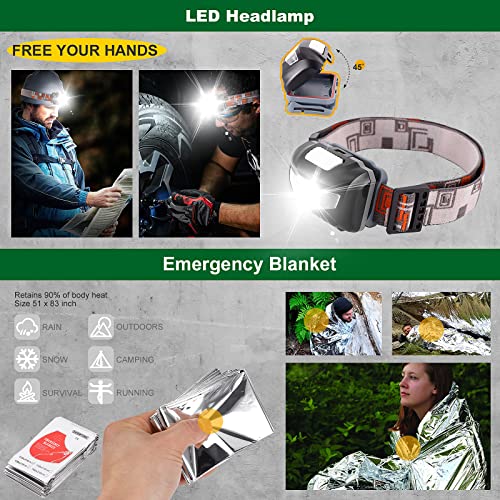 Gifts for Men Dad Husband Boyfriend, 30 in 1 Survival Gear and Equipment, Emergency Survival Kit Camping Accessories, Firs...