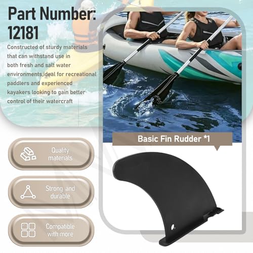 MWEDP 12181 Skeg Fin Rudder for Intex Inflatable Kayak Boats Challenger K1(68305EP), K2 (68306EP 68307EP), Excursion Pro (...