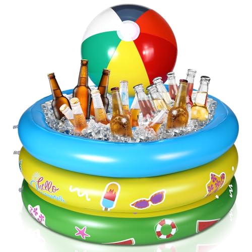 Bencailor Inflatable Cooler Inflatable Drink Cooler Beach Animal Theme Party Decorations Blow up Drink Holder Ice Tray Foo...