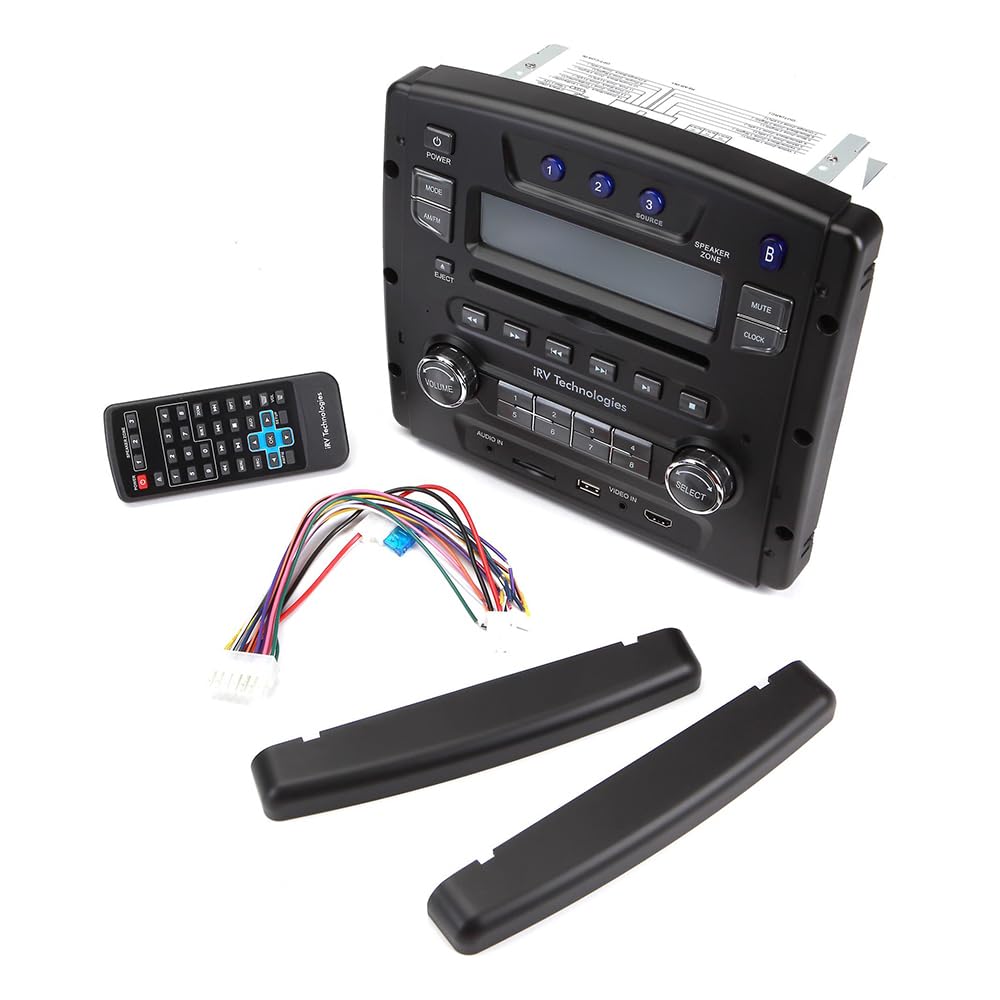 iRV Technology iRV34 AM/FM/CD/DVD/MP3/MP4 /USB/SD/HDMI/Digital2.1/Surround Sound/Bluetooth 3 Zones wall mount RV Radio Stereo