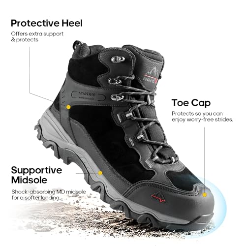 NORTIV 8 Men's Waterproof Hiking Boots Outdoor Mid Trekking Lightweight Mountaineering Shoes Paladin