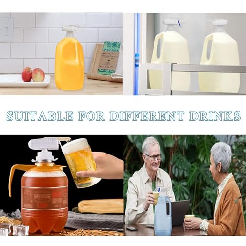 2 Pack Automatic Drink Dispenser,Milk Dispenser,Electric Tap,One-Handed Operation,Can Prevent Milk and Beer From Overflowi...