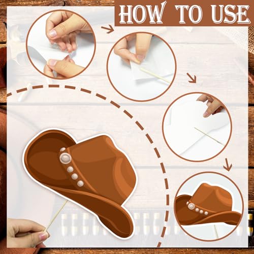 West Wanted Photo Booth Props Selfie Frames & 25 Pieces Western Photo Booth Props, Wild West Themed Party Decoration, West...
