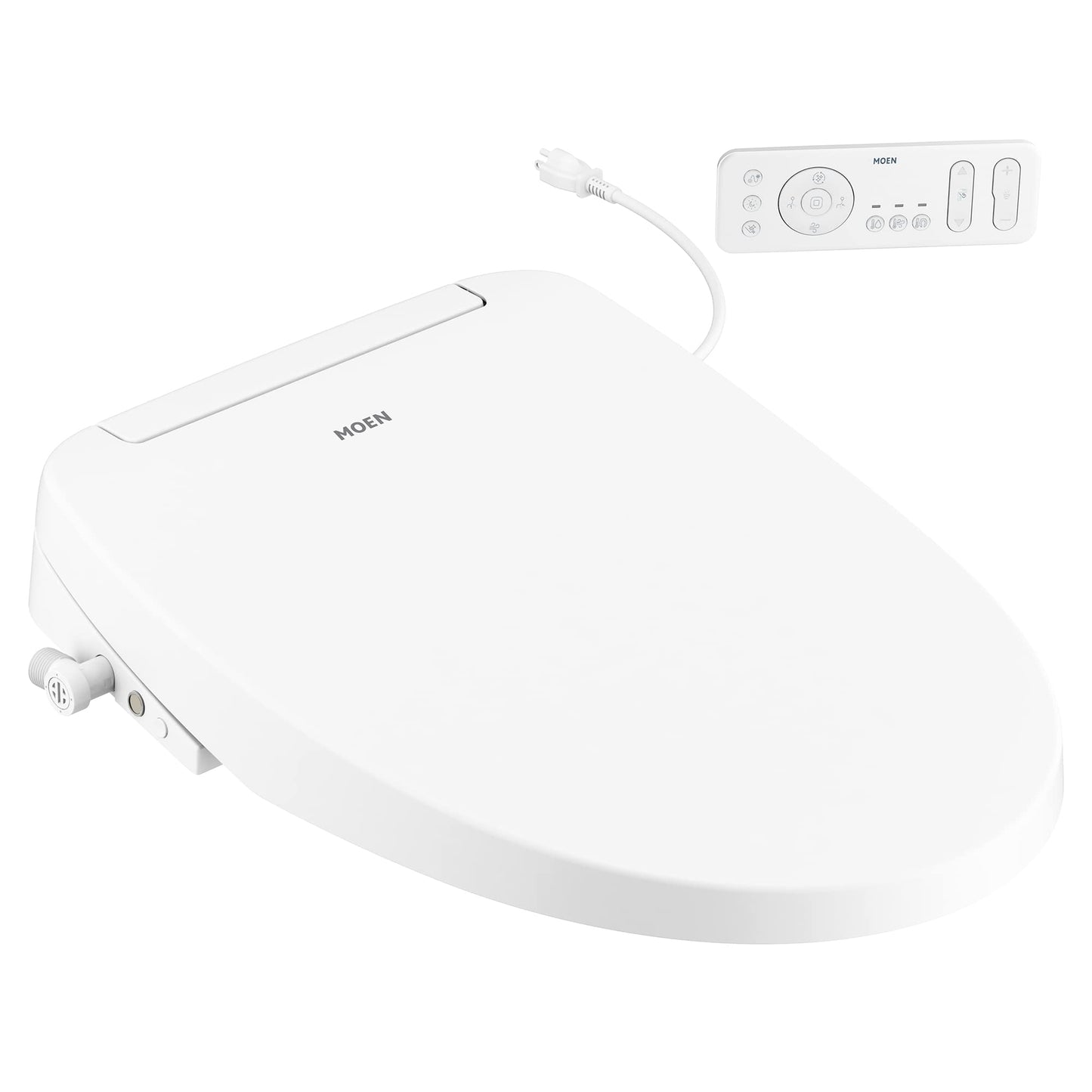Moen EB1500-E 3-series Electronic Bidet Toilet Seat with Heated Seat and Remote Control - White, Adjustable Temperature and Pressure, Self-cleaning Nozzle, Comfort, Hygienic