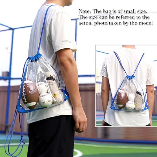 RunaFun Clear Drawstring Bags for Stadium Events, 12×12 Small Clear Backpack，Concerts, Work, Festivals and Sporting Events...