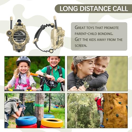 cxjoigxi Walkie Talkies for Kids Rechargeable, Spy Watch Army Toys, 7 in 1 Walkie Talkie Watches with Flashlight, Two-Way ...