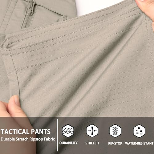 Hiwise Men's Ripstop Tactical Pants Water Resistant Stretch Cargo Pants Lightweight EDC Hiking Work Pants
