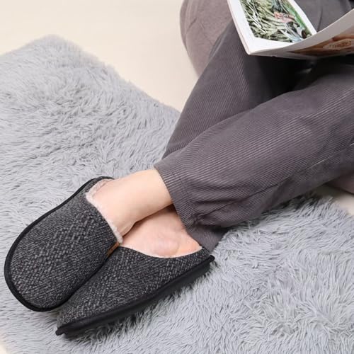 COFACE Mens Cozy Memory Foam Scuff Slippers Casual Slip On Warm House Shoes Indoor/Outdoor Sandal Slippers With Arch Suppo...