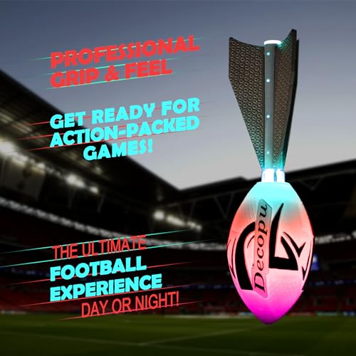 KASTUMBGA Premium Foam Glow in The Dark Football, Latest LED Light up Football, Color-Changing-Perfect Birthday&Camping Gi...