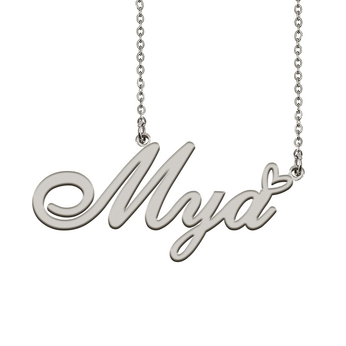 HUAN XUN Initial Name Necklaces Silver for Women MYA Necklace Heart Pendant Jewelry for Christmas