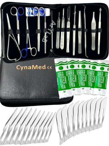 New Premium Stainless Steel Biology Lab/Anatomy/Medical Student Dissection Kit Set - Scalpel Knife Handle,Blades, Forceps,...