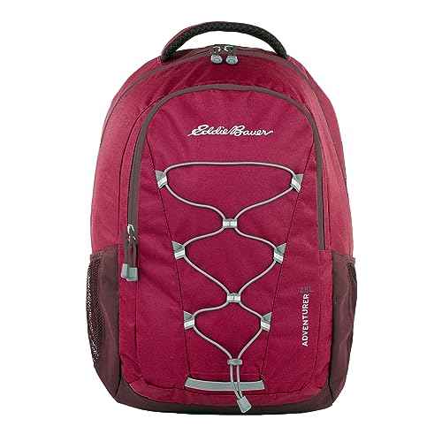 Eddie Bauer Adventurer Backpack with Organization Compartments and Hydration/Laptop Compatible Sleeve, Adventurer - Dark Berry, 25L