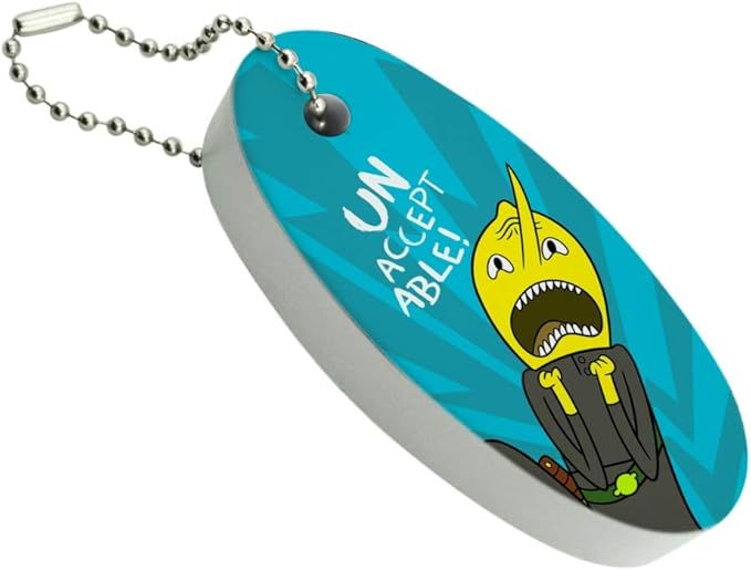 GRAPHICS & MORE Adventure Time Lemongrab Unacceptable Floating Keychain Oval Foam Fishing Boat Buoy Key Float