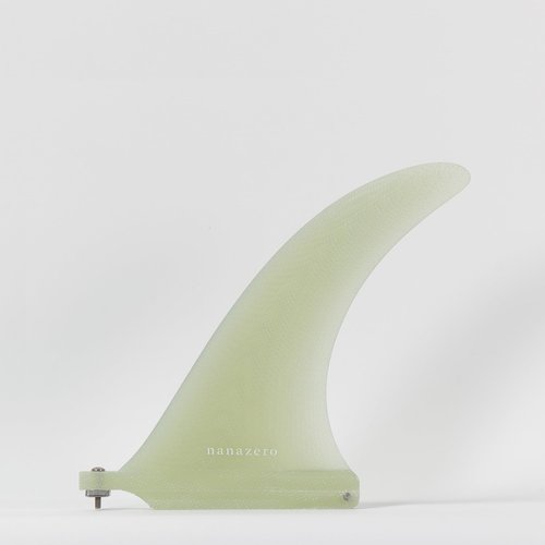 nanazero Fiberglass Center fin All Round 7" Natural Green Volan - Surfboard Single Center fins, Longboard, Midlength