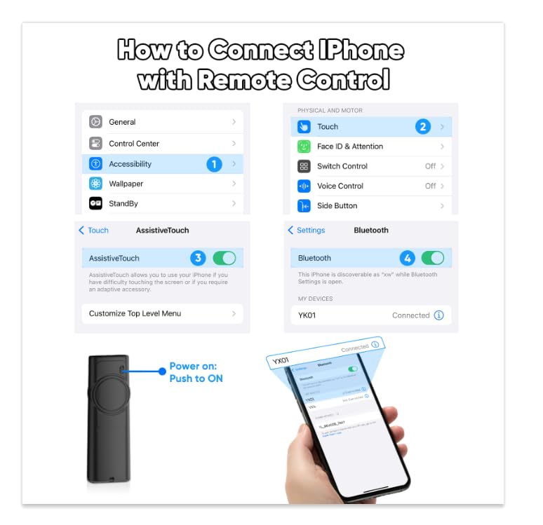 Gankoii Phone Stand With Speaker With Bluetooth 5.3,Phone Stand With Remote Control & Adjustable Height/Angle,Non-Slip Silicone