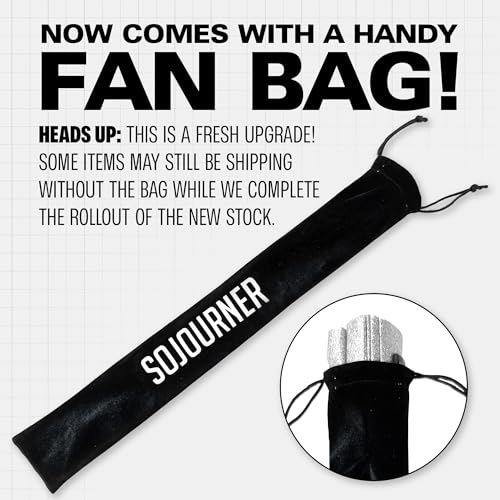 SoJourner Bags Rave Fan - Large Folding Fan - Clack Fan Hand Fan for Raves, Halloween, Burlesque, Rainbow Outfits for Wome...