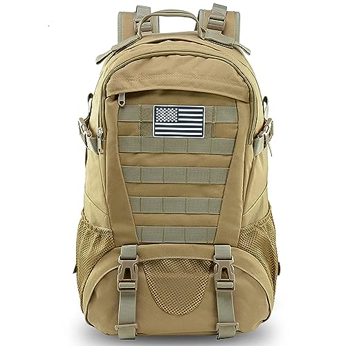 Jueachy Tactical Backpack for Men Hiking Day Pack Molle Military Rucksack Waterproof 30L EDC Bag with USA Flag Patch