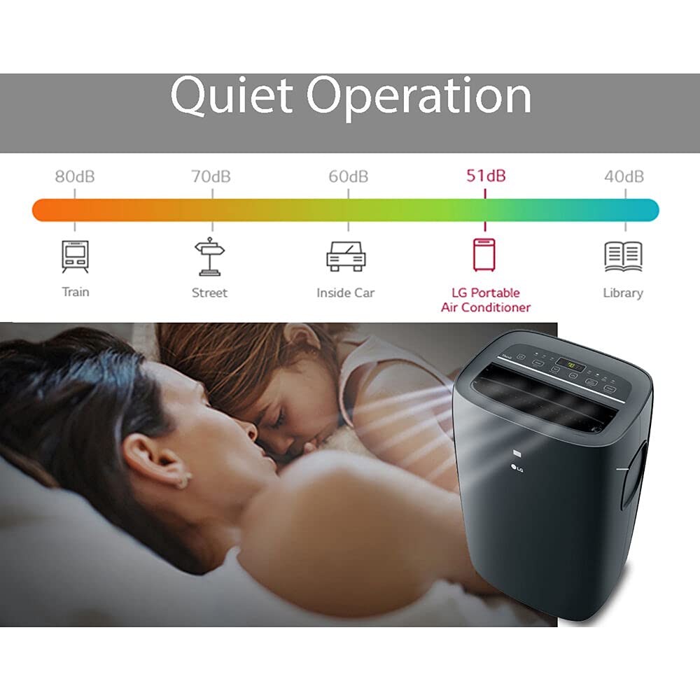 LG 8,000 BTU (DOE) 12,000 BTU (ASHRAE) Smart Portable Air Conditioner, 115V, Cools 350 Sq.Ft. (14' x 25' Room Size), Voice Control, Works with LG ThinQ, Amazon Alexa, and Hey Google