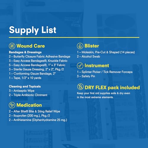 Adventure Medical Kit Ultralight & Watertight Medical Kit .3 - One Person, 1-2 Days - Includes Bandages, Blister Essential...
