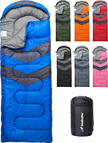 MalloMe Sleeping Bags for Adults Cold Weather & Warm - Backpacking Camping Sleeping Bag for Kids 10-12, Girls, Boys - Ligh...