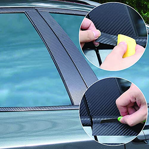 Spurtar Carbon Fiber Wrap Black Vinyl Wrap for Cars, 2 Inch x 20 ft Universal Chrome Delete Dry Carbon Fiber Tape Car Door...