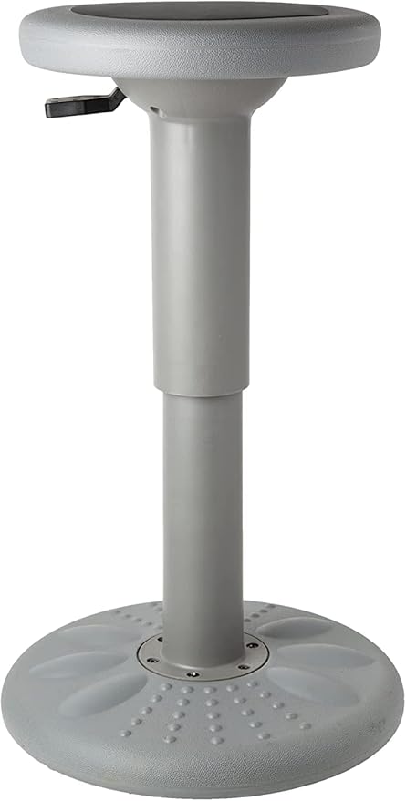 Studico ActiveChairs Adjustable Wobble Stool, Flexible Classroom Seating, Improves Focus, Posture & Helps ADHD/ADD, Sensory Chair, Active Desk Chairs, Adjusts from 16.65" to 23.75", Ages 13-18, Grey