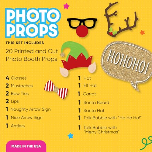 Christmas Party - Photo Booth Props Kit - 20 Count