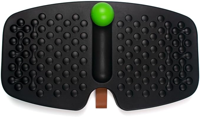 Acdet Balance Board with Slidable Ball, Black Wooden Standing Desk Board for Standing Work, 23.5 x 24 x 12'', Office Work and Muscle Relaxation, Foot Massage Balance Board to Relieve Fatigue, Adult Use up to 300 lbs