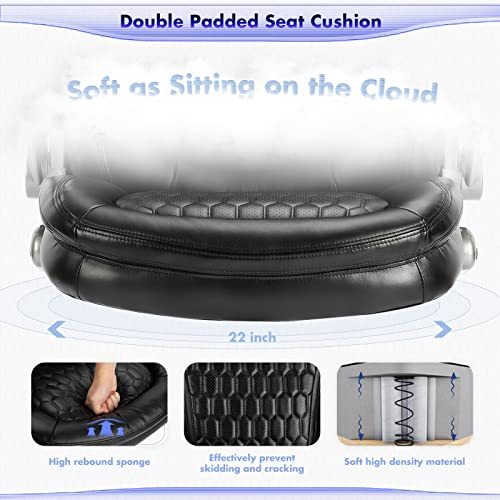 Executive Office Chair-Ergonomic Computer Desk Chair, High Back Leather Chair with Padded Flip-up Arms, Swivel Home Office...