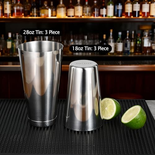 Plat Star Bulk Cocktail Shakers Bartending - 6pc Boston Bar Shaker Tins Stainless Steel, Commercial 18oz 28oz Metal Shakin...