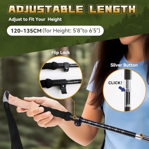 Thristride Trekking Poles Aviation Grade Aluminum Alloy-Strong Lightweight Collapsible Walking Sticks for Hiking Poles for...