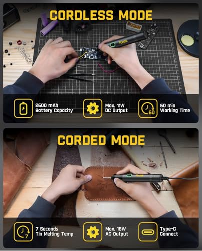 Fanttik T1 Max Soldering Iron Kit, Cordless Soldering Iron, 7 Seconds Fast Heating(390°F-840℉), Auto Sleep, 4 Precision So...