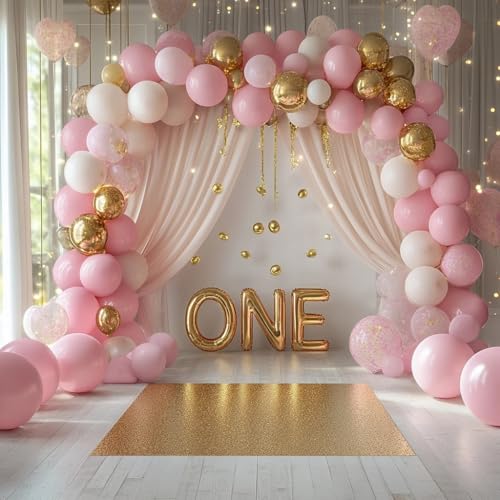 CVPARTYON Light Pink Balloons 125 Pcs Pink Different Sizes of 18 12 10 5 Inch Pastel Baby Pale Pink Balloon Arch Kit Garla...