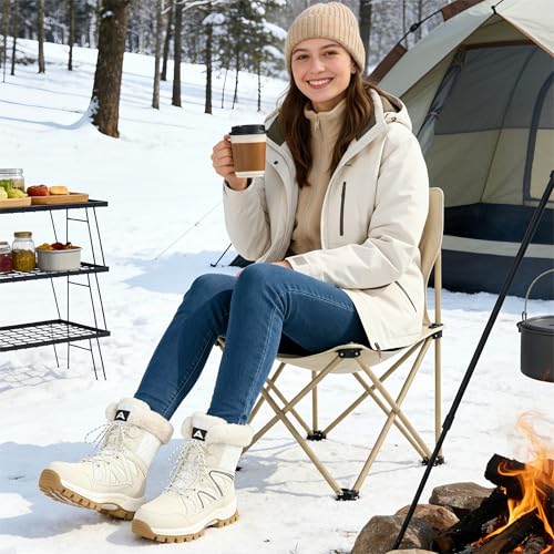 Diarilip Snow Boots for Women Winter: Womens Warm Fur Lined Mid Calf Booties Waterproof Non Slip Comfort Boot for Hiking W...