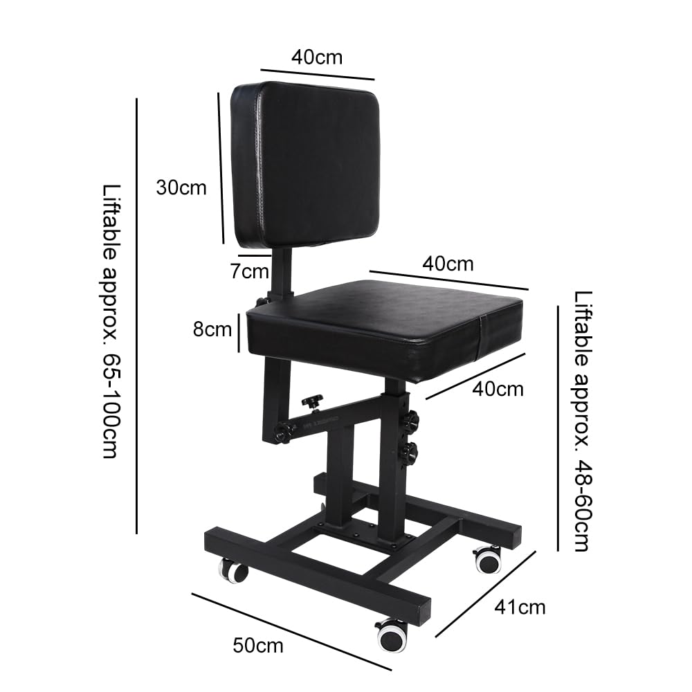 Tattoo Chairs with Adjustable Armrest & Back Support for Tattoo Artists and Client, Ergonomic Multiple Uses Chair,Tattoo Studio Furniture (with Wheels)