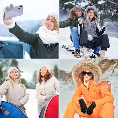 Clothirily Winter Gloves for Women, Touch Screen Gloves with Thermal Soft Lining, Elastic Cuff Winter Gloves for Cold Weather