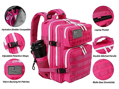LHI Tactical Military Backpack for Men and Women 25L/35L Army Assault Pack Bag Small Rucksack with Bottle Holder