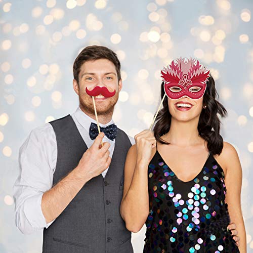 Valentines Day Photo Booth Props Kit, 28PCS Photography Props, Funny DIY Picture Selfie Accessories for Valentine’s Day We...