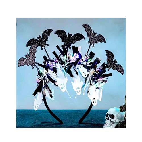 Acenail Light up Headband Halloween Black Bat Headbands Pumpkin Festival Headpiece Flashing Hair Accessories for Women