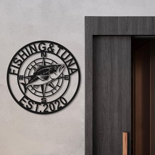 Personalized Custom Fishing Tuna Signs, Tuna Metal Signs, Ocean Adventure, Custom Metal Signs, Custom Metal Wall Art, Home...