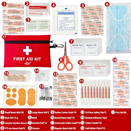 152 Piece Small First Aid Kit, Travel Size First Aid Kit TSA Approved, Mini Forst aid kit for Home, Car, Travel, Camping, ...