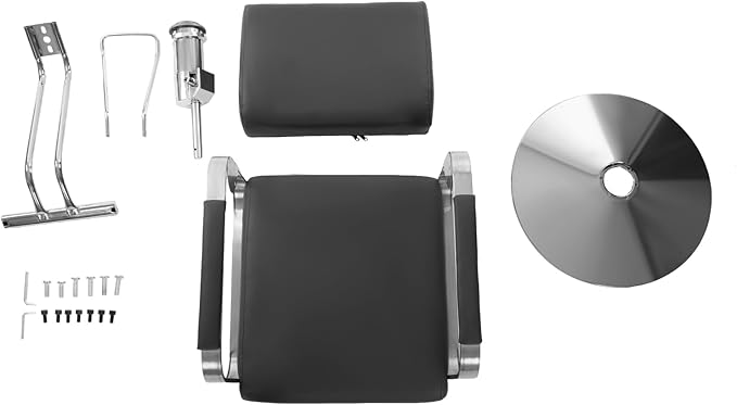 Stylist Salon Chair 360° Rotatable Barber Chair Hydraulic Pump Styling Vanity Chair Spa Beauty Equipment for Hair Stylists, Tattoo Artists, Max Load 440 LBS (Black and Silver)