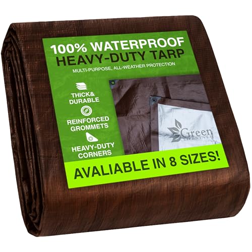 GREEN LIFESTYLE Heavy Duty Tarp Waterproof - Tent Cover, Camping Tarp Waterproof, Protects Cars, Boats, Roofs, Supplies & ...
