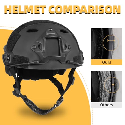TUMHUTS Tactical Helmet with Headset,Adjustable Helmet with Helmet Cover and Fcae Mask for Cosplay Military Tactical Airso...